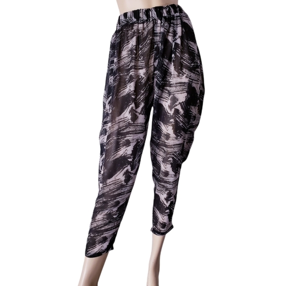 Cheap Monday Abstract Chiffon Harem Cropped Pants - Picture 1 of 8